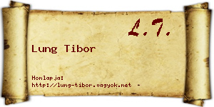 Lung Tibor névjegykártya